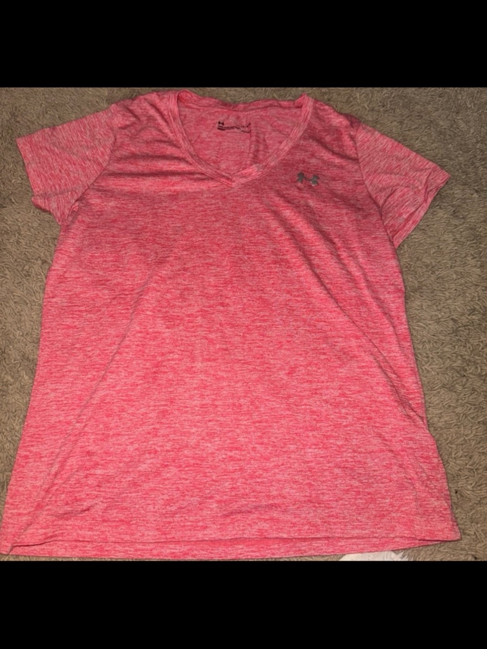 Under Armour Women's Heathered Coral V-Neck Performance Tee